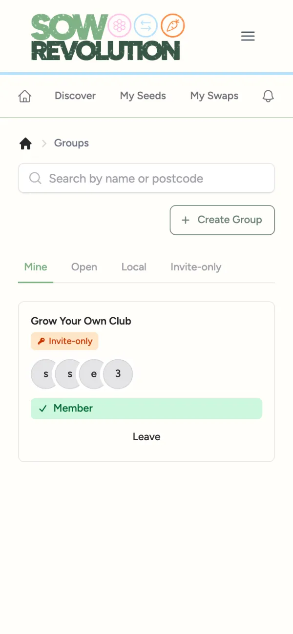 Your groups are listed under My Groups