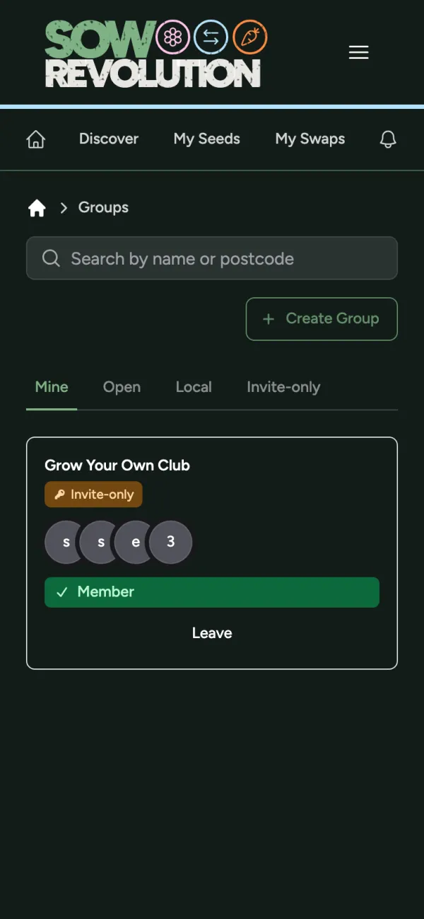 Your groups are listed under My Groups